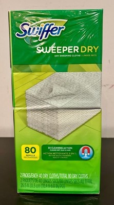 SWIFFER Sweeper Dry Sweeping Cloths 2 Packs each 40 Refills *NEW & SEALED*