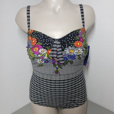 Sunflair Swimsuit 14D Padded Cup Unwired Floral Luxurious Designed In Germany 