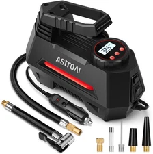 AstroAI Tire Inflator Portable Air Compressor for Car Tires 12V DC Pump w/ LED