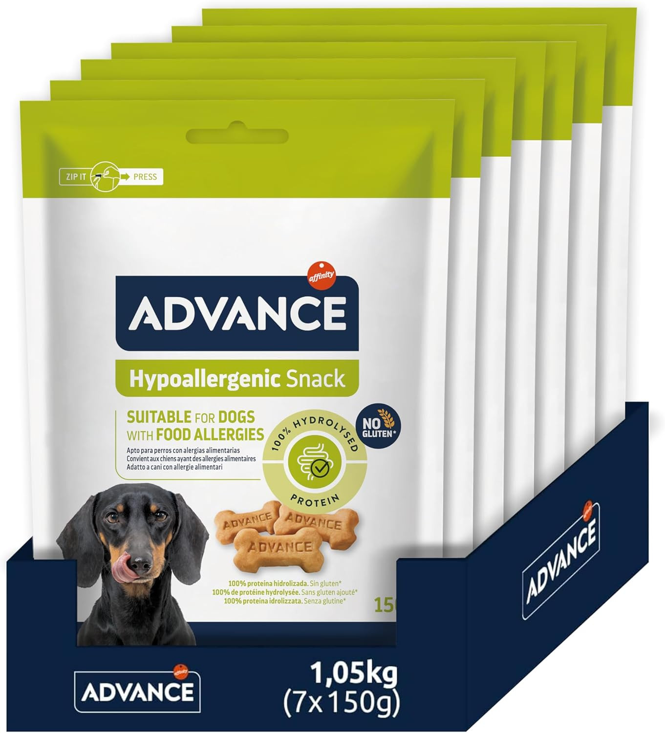 Snack Advance Sensitive per Cani: Multipack 7 x 150g in Offerta Speciale
