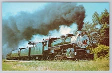 1973 Southern 4501 Green and Gold Rocket Rock Island Excursion Train Postcard