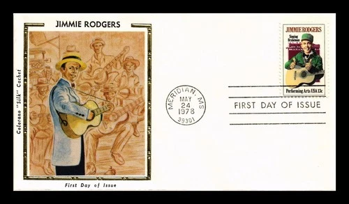 DR JIM STAMPS US COVER JIMMIE RODGERS PERFORMING ARTS FDC COLORANO SILK CACHET