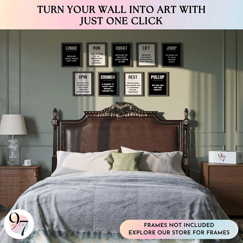 Workout Posters for Home Gym Decor - Gym Posters Motivational Quotes Wall Art Pr - Image 3 of 4