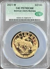 2021 W CACG PR70DCAM American Liberty High Relief Mustang $100 Gold Coin OGP CAC