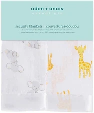 aden + anais Essentials Issie Security Blankets, 100% Cotton Muslin, 2 Pack NEW