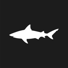 Bull Shark Silhouette Vinyl Sticker Decal Carcharhinidae Shark outline