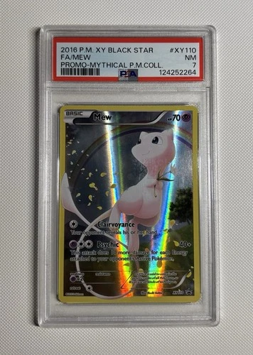 MEW POKEMON XY BLACK STAR PROMO MYTHICAL POKEMON #XY110 PSA 7