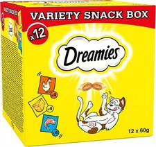 Image of DREAMIES - Cat Treats - 12 x 60g - Multipack Biscuits - Variety Snack Box - 12 P