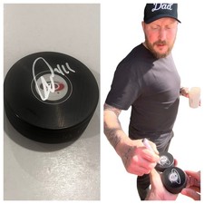 NICOLAS DESLAURIERS SIGNED CAROLINA HURRICANES HOCKEY PUCK W/ CASE COA