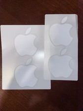 NEW White Apple Logo Sticker Decal - Genuine OEM - Includes 4 Stickers 2 Sheets