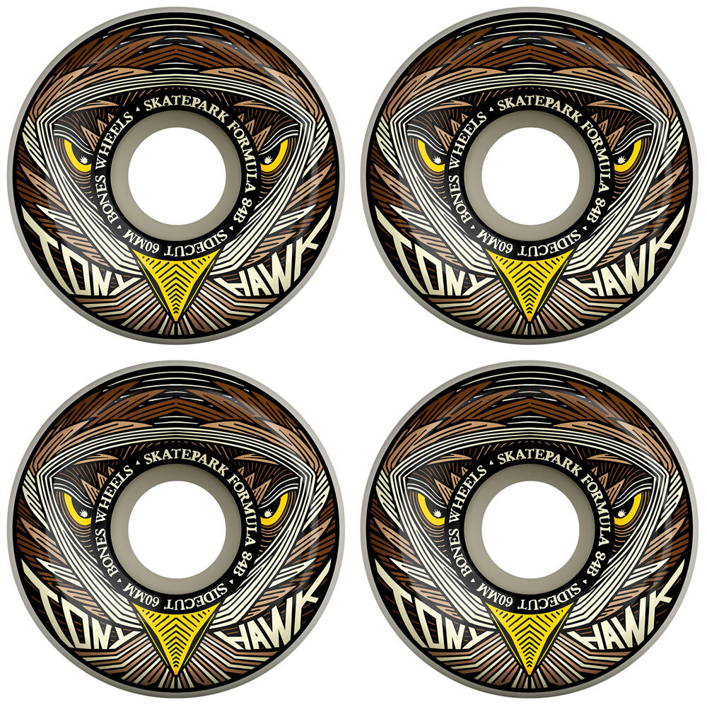 Bones Skateboard Wheels 60mm Tony Hawk Night Hawk SPF 84B (1