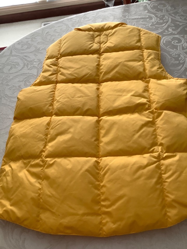 Lands End Golden Yellow Goosedown Vest, Med eBay
