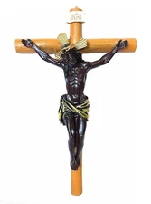 12" Cristo Veneno Esquipulas Negro Crucifijo Black Crucifix Jesus Religious Gift