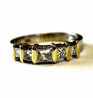 14k white 18k yellow gold 1.19ct engagement princess diamond ring 3.5g vintage — photo 1
