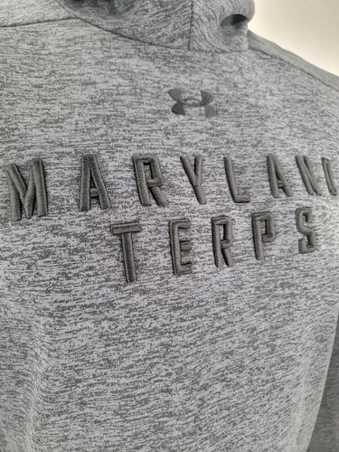 NEW Maryland Terrapins Terps Under Armour Gray Hoodie Hooded Sweatshirt Men's L - Picture 5 of 9