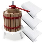 30L Presse à fruits 3x torchon pour pressoir vin fruit chêne cidre de pommes