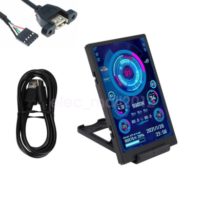 3.5'' Type-C CPU Sensor Panel Display Smart Screen USB Cable For Freely AIDA64