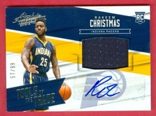 2015-16 PANINI ABSOLUTE (BKB) Rakeem Christmas SP AUTO/JERSEY RC CARD #'ed 57/99