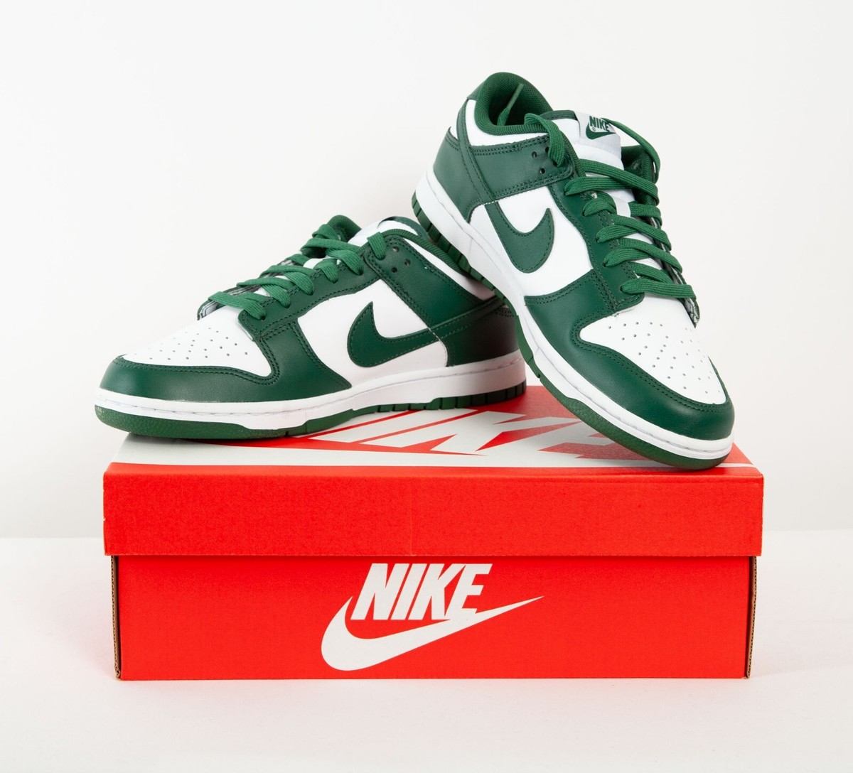 Nike Dunk Low Retro Spartan Trainers Team Green White Michigan Size UK