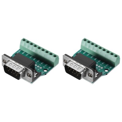 2pcs D-sub VGA DB9 Connector 9 Pin 2 Row Male RS232 Serial Port Adapter