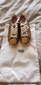 dolce and gabbana gold sneakers