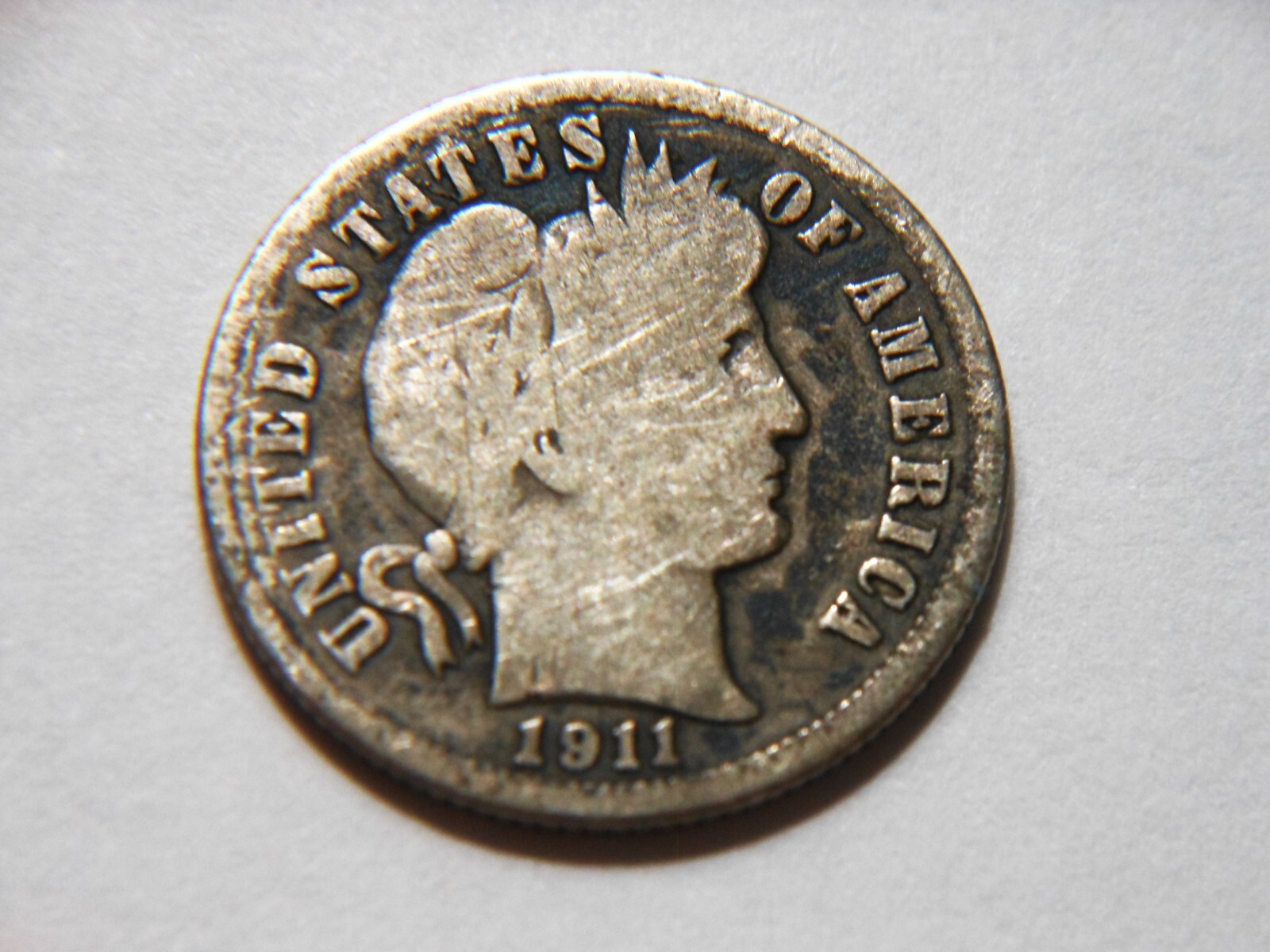 1911-S G+ Silver Barber Dime, Nice *Better Date* Vintage Coin for a ...