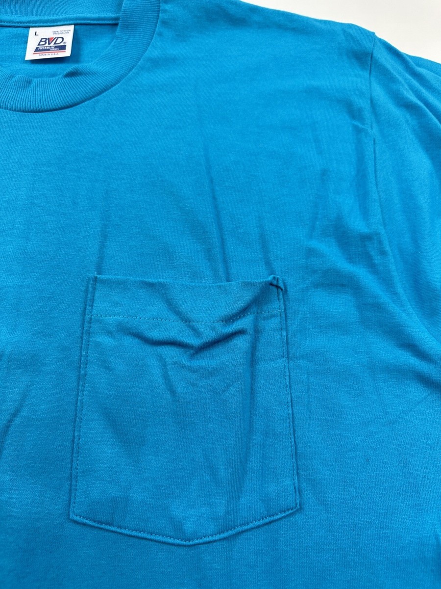 Vintage BVD Shirt Men's Large Blue Made in USA Single Stitch | eBay