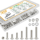 351Pcs Hardware Machine Screws Assortment Kit - Stainless Steel Bolts & Nuts