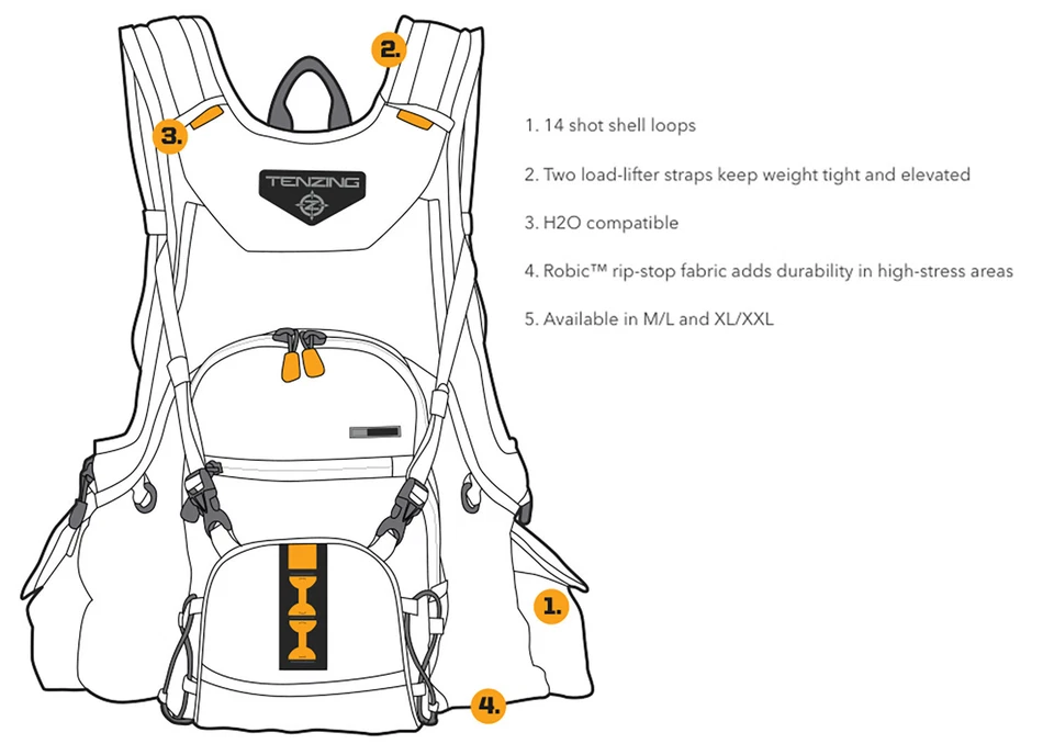Tenzing BV16 Upland Bird Quail/Pheasant Hunting Vest w/ 8 Pockets ⭐Choose Size⭐ - Image 2 of 2