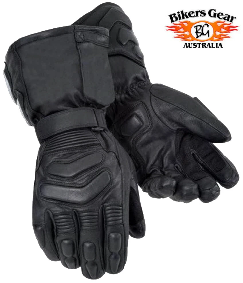 AUSTRALIA BIKERS GEAR TOURING MOTORCYCLE THERMAL WATERPROOF LEATHER GLOVE