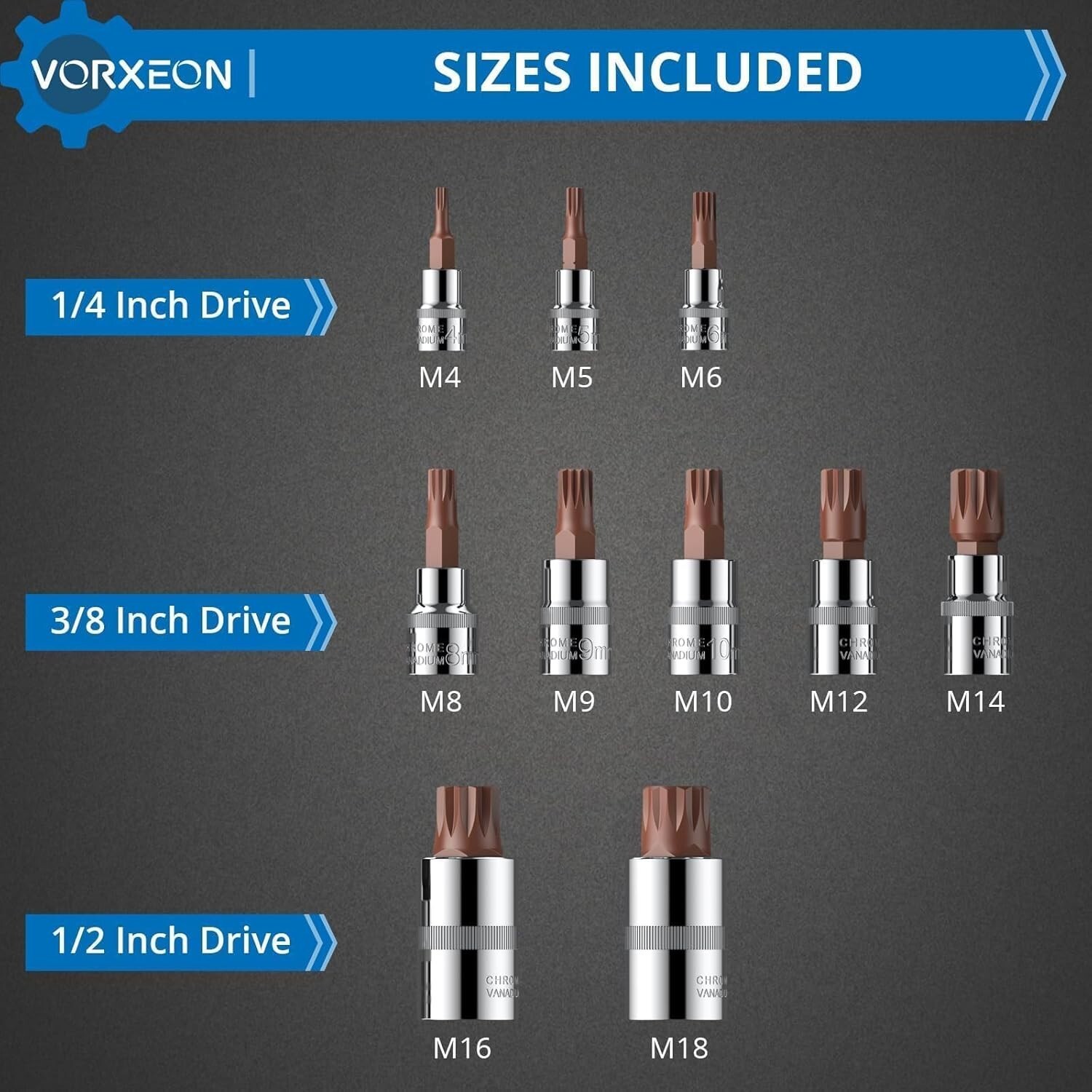 Douilles XZN M4-M18 pour changer un cardan ou un embrayage auto - 2