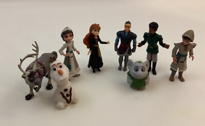 Disney Frozen Figurine Play Set Toy Figures Cake Toppers Lot Of 8 Anna Olaf Sven