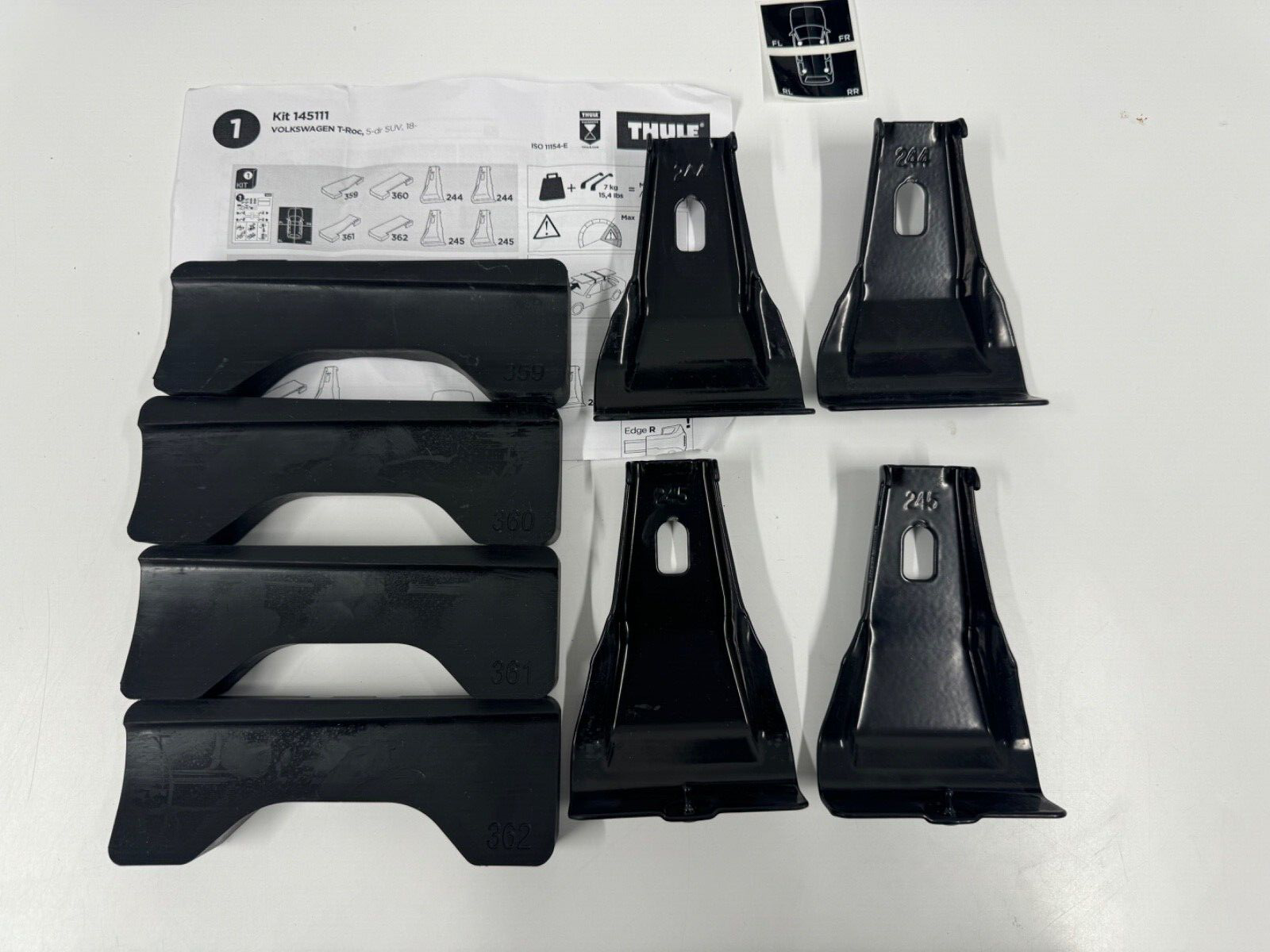THULE FITTING KIT 5111 used no box fits VOLKSWAGEN T-ROC 5-DR SUV 18-