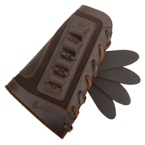 Custodia in pelle per munizioni copri fucile fucile buttstock per .357/.308/.22lr/12GA - Foto 3 di 62