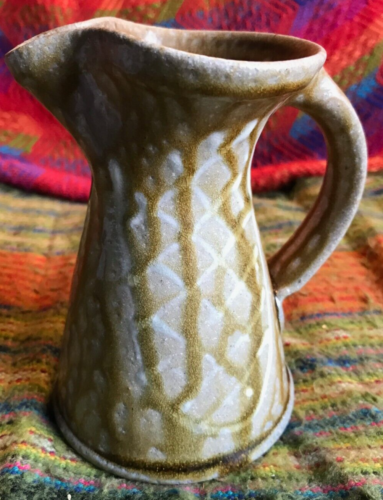 Stoneware W. Smith Pitcher-Freeform-Handmade-Amazing Drip Glaze. 5.25"x3..5" - Picture 1 of 7