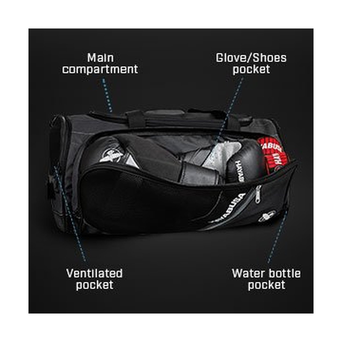 Hayabusa Ryoko Duffle Bag - Black/Grey, 50L | eBay