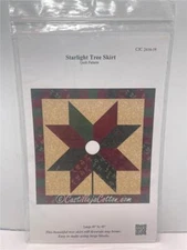 CASTILLEJA COTTON Quilted Tree Skirt Pattern - STARLIGHT TREE SKIRT 40" Square