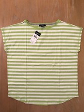 New! Chaps Active Ladies Summer Top Green & White Striped Size Large