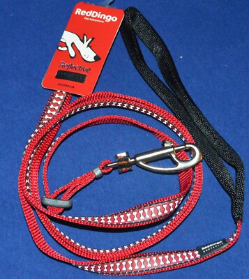 Red Dingo Dog Lead Reflective Red Bones  L6-RB-RE-15, Small  15mm  BRAND NEW