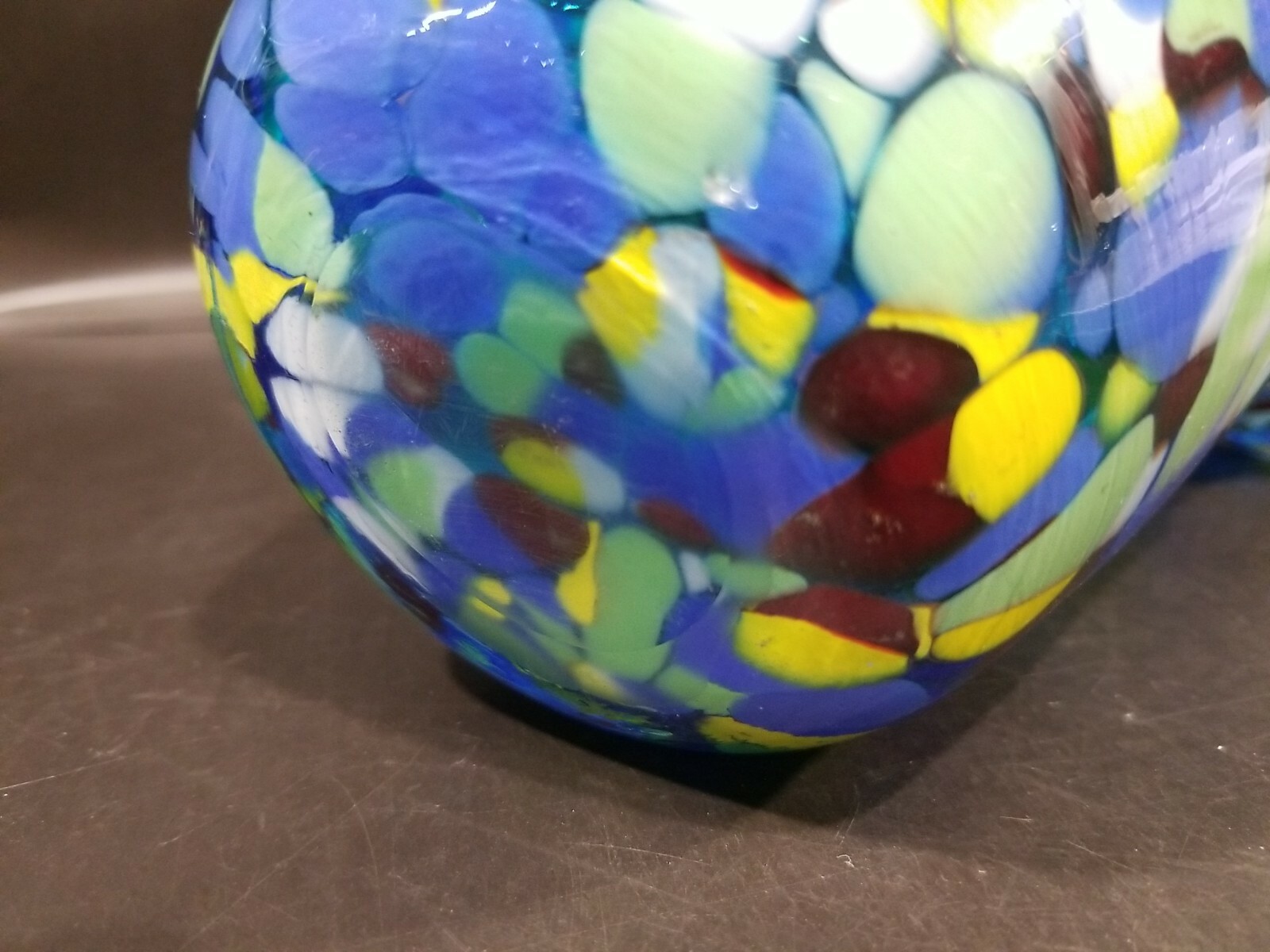 Vintage MURANO Glass VASE Hand Blown Confetti 8” Wavy Rim eBay