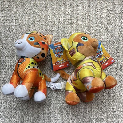 NEW Nickelodeon Paw Patrol Cat Pack Lot of 2 Plush 7'' Stuffed Toys Wild & Leo