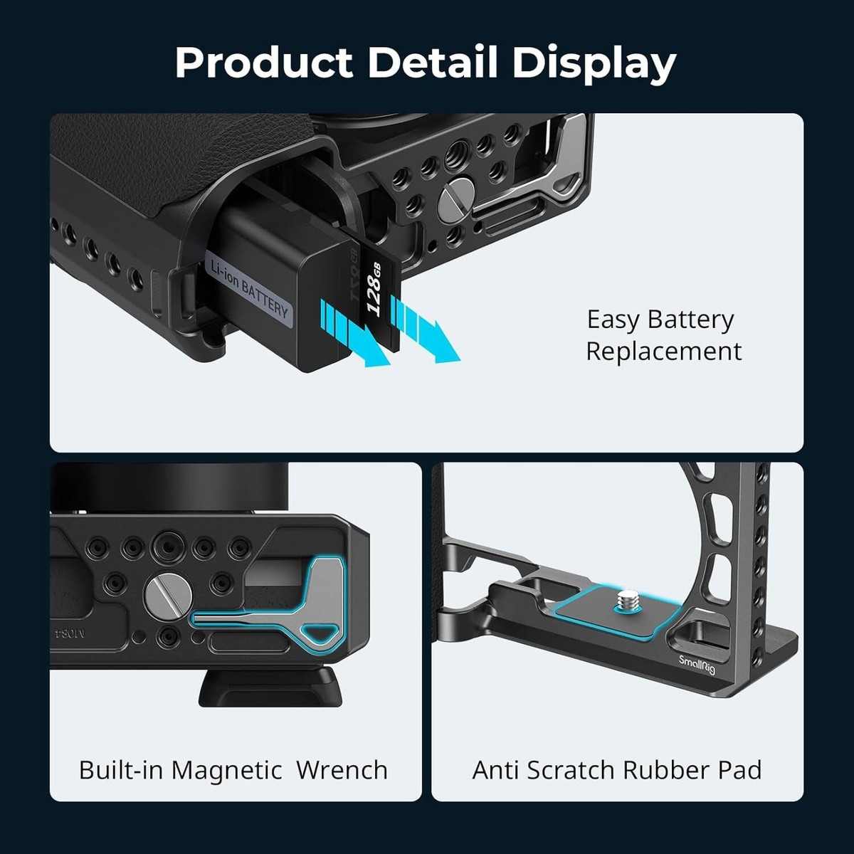 SmallRig A6400 Camera Cage with Silicone Handle for Sony SmallRig A6400 Camera Cage with Silicone Handle for Sony