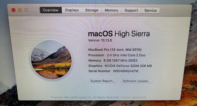 Apple MacBook Pro 13-inch November 2010 2.4GHz Intel Core 2 Duo