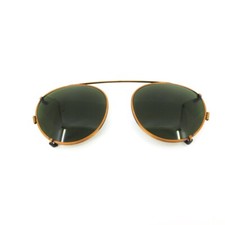 l.a. Eyeworks gold Sun clip on sunglass metal oval black lens