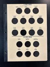 Library of Coins 2c & 20c type 1864-1878 NOS similar to Dansco 1 page no binder