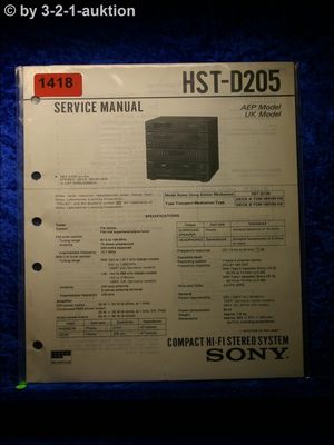 Sony Service Manual HST D205 Component System  (#1418)