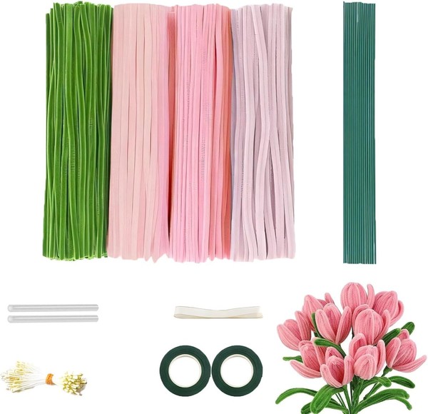523 StüCk Pfeifenreiniger Blumen Set, Pfeifenputzer Zum Basteln,-image