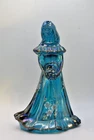 FENTON Iridescent Blue Carnaval Art Glass 7" YOUNG LADY Bridesmaid FIGURINE
