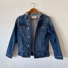 Denim Jacket with Hoodie Kids XL 14 16 Youth Jean Jacket