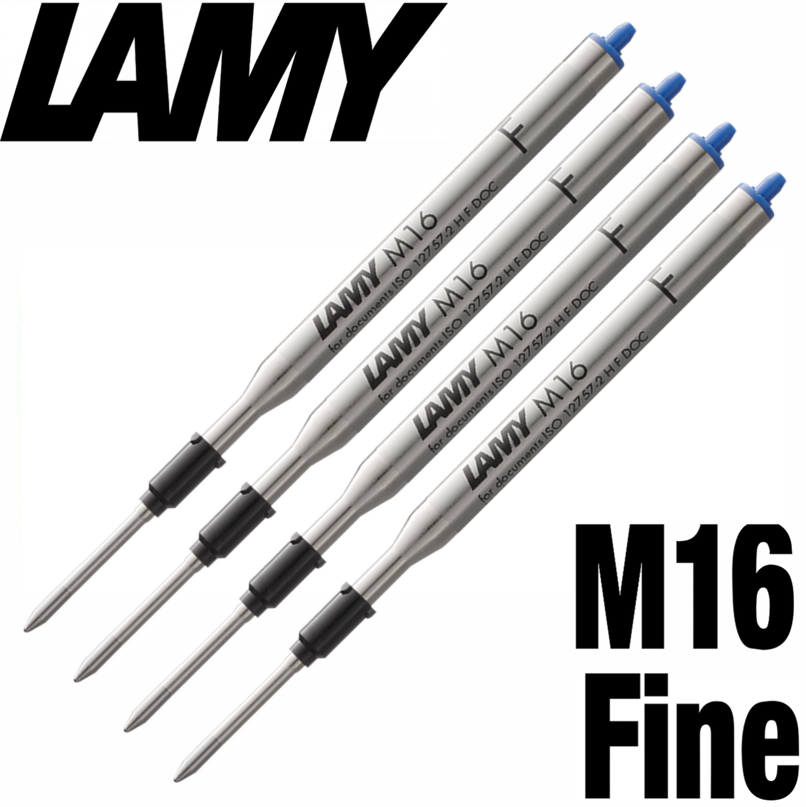 LAMY M16 Ballpoint Pen Refill - Fine - Blue Ink - Pack of 4